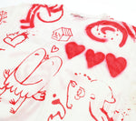 プラダ PRADA 2007ss Adam Neate アダムニートアーカイブ archive 総柄 プリント 半袖Tシャツ 白 Tシャツ ホワイト LLサイズ 103MT-2666