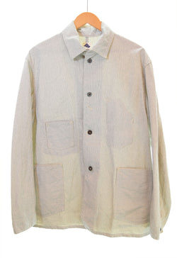 ポストオーバーオールズ POST OVERALLS ヒッコリーカバーオール ワークジャケット ジャケット グレー Mサイズ 103MT-1900