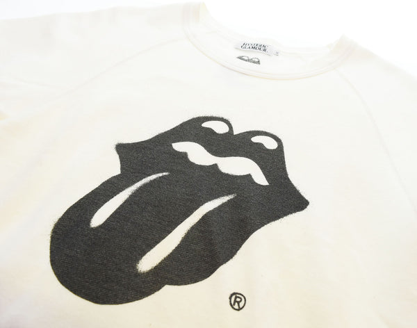 ヒステリックグラマー  HYSTERIC GLAMOUR THE ROLLING STONES ローリングストーンズ 半袖スウェットバンドＴ 白 0221CS04 Tシャツ ホワイト Mサイズ 103MT-2729