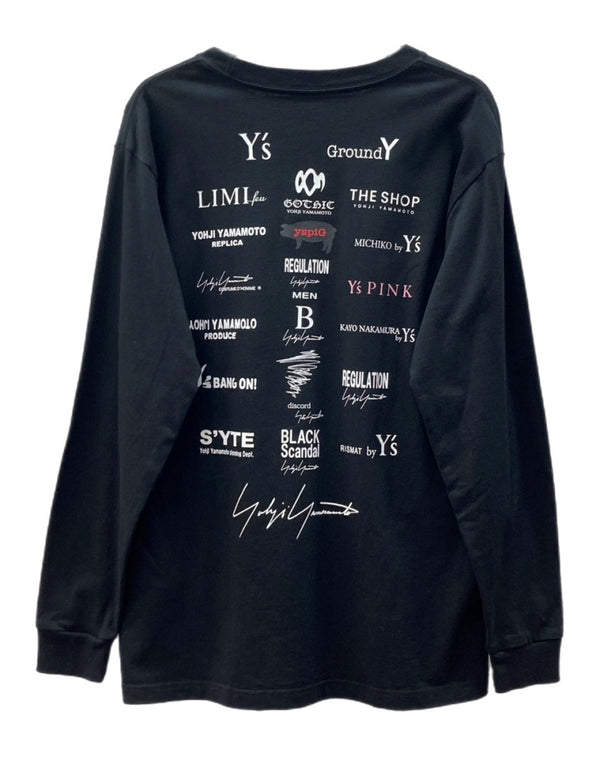 ヨウジヤマモト Yohji Yamamoto × NEW ERA ニュー エラ L/S COTTON T-SHIRT コットン Tシャツ ロンT 100周年記念 ロゴ 長袖 黒 HN-T78-878 サイズ 5 ロンT プリント ブラック 104MT-1599