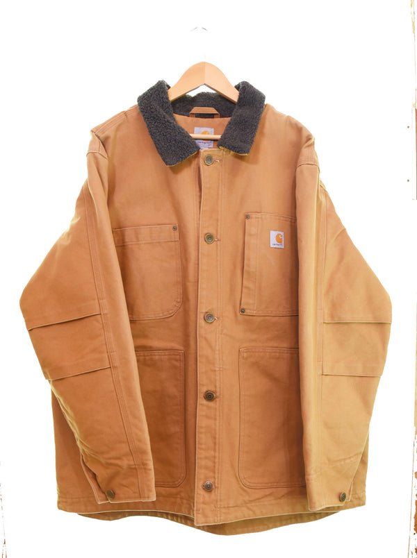 カーハート Carhartt フルスイングチョアコート Full Swing Chore Coat 刺繍 企業系 ダック 102707-211 ジャケット ブラウン 3Lサイズ 103MT-2916