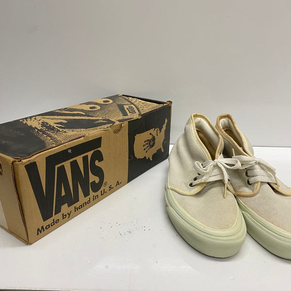 【曜日割引対象外】 ヴァンズ VANS 90's チャッカブーツ ホワイトスエード チェッカー USA製 メンズ靴 スニーカー ホワイト 26cmサイズ 201-shoes1437 VB