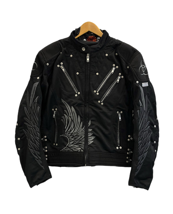 ニコクドウ 弐黒堂 ライドジャケット 刺繍 バイカー バイク ジャケット ブラック Lサイズ 101MT-5393