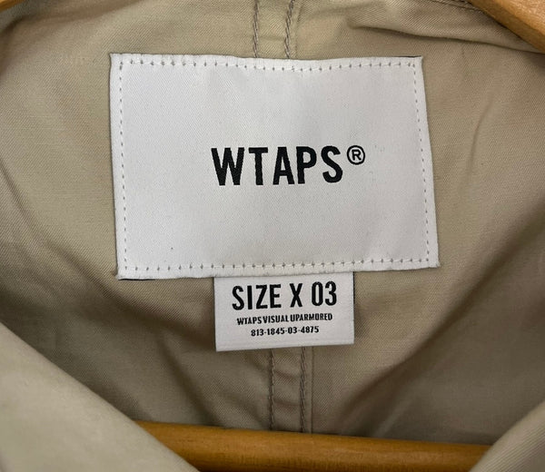 ダブルタップス WTAPS WTAPS BUDS/SS/COTTON.TWILL 半袖 ワークシャツ ロゴ刺繍  221BRDT-SHM06 サイズ 03 半袖シャツ ロゴ ベージュ 101MT-4467