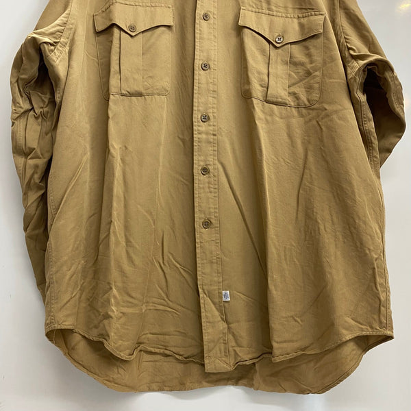 【曜日割引対象外】 ラルフローレン RALPH LAUREN レーヨン サファリシャツ エポレット 無地 長袖シャツ ベージュ Lサイズ 201MT-4363 VB