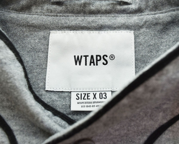 ダブルタップス WTAPS LEAGUE SS SHIRT COTTON OXFORD リーグ ベースボールシャツ 半袖 シャツ 191TQDT-SHM03 3 半袖シャツ グレー 103MT-2967