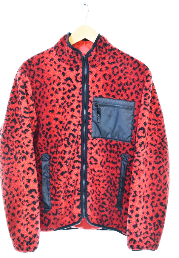 シュプリーム SUPREME 17AW Leopard Fleece Reversible Jacket レオパードフリース リバーシブルジャケット ジャケット レッド Sサイズ 103MT-3096