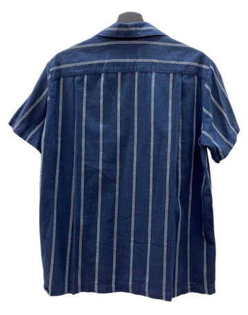 ラルフローレン RalphLauren COUNTRY 90s STRIPE S/S SHIRT ストライプ 半袖 シャツ フラップポケット インパクト21 紺 サイズ 7 半袖シャツ ストライプ ネイビー 104MT-2353