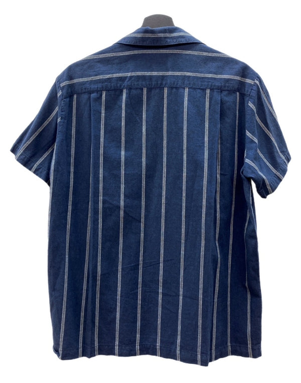 ラルフローレン RalphLauren COUNTRY 90s STRIPE S/S SHIRT ストライプ 半袖 シャツ フラップポケット インパクト21 紺 サイズ 7 半袖シャツ ストライプ ネイビー 104MT-2353