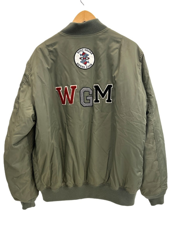 ア ベイシング エイプ A BATHING APE Busy Shark Loose Fit MA-1 Jacket ビジーシャークMA-1ブルゾン フライトジャケット 001HJI301001M XL ジャケット カーキ LLサイズ 101MT-4495