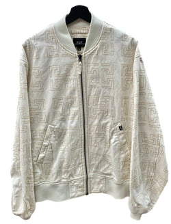 ハフ HUF MONOGRAM BOMBER JACKET モノグラム ボンバー ジャケット 白 ジャケット 刺繍 ホワイト Lサイズ 104MT-1291