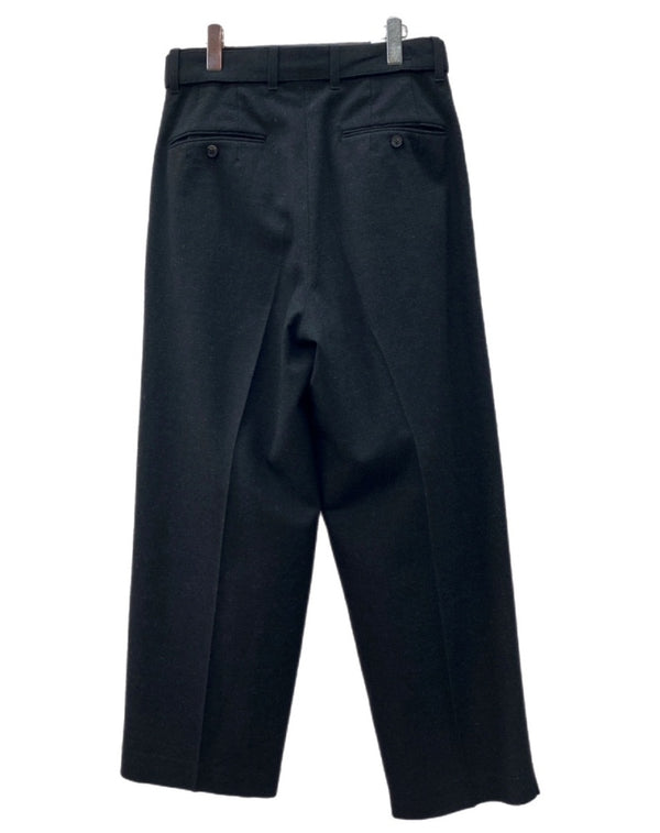シュタイン stein BELTED WIDE STRAIGHT TROUSERS ワイド ストレート トラウザーズ タック ベルト ジップフライ 黒 無地 ST.283-1 ボトムスその他 ブラック Sサイズ 104MB-288