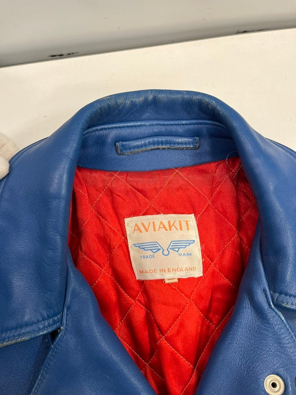 ルイスレザー Lewis Leathers サイクロン ヴィンテージターコイズ 青 ダブルライダース レザージャケット 38 ジャケット ブルー 101MT-5276