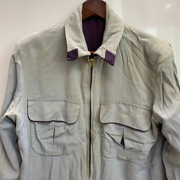 【曜日割引対象外】 ヴィンテージ vintage 50's ギャバジン リバーシブル CONMARジッパー ジャケット パープル Mサイズ 201MT-4787 VB