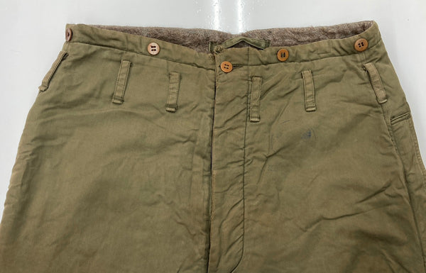ミリタリー Military 40s 40年代 USAF アメリカ軍 TYPE A-9 フライトパンツ アルパカライナー 黒タグ  ワンポイント カーゴパンツ カーキ サイズ40 104MB-365
