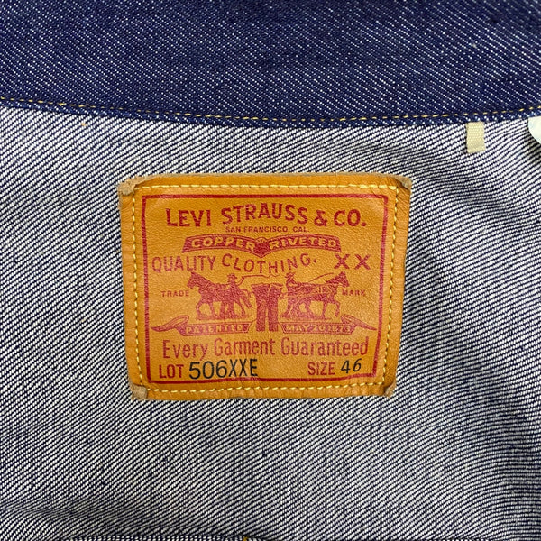 【曜日割引対象外】 リーバイス Levi's LVC 1936 506XXE T-BACK 日本製 赤耳 濃紺 70506-0028 ジャケット ブルー 46サイズ 201MT-4857 VB