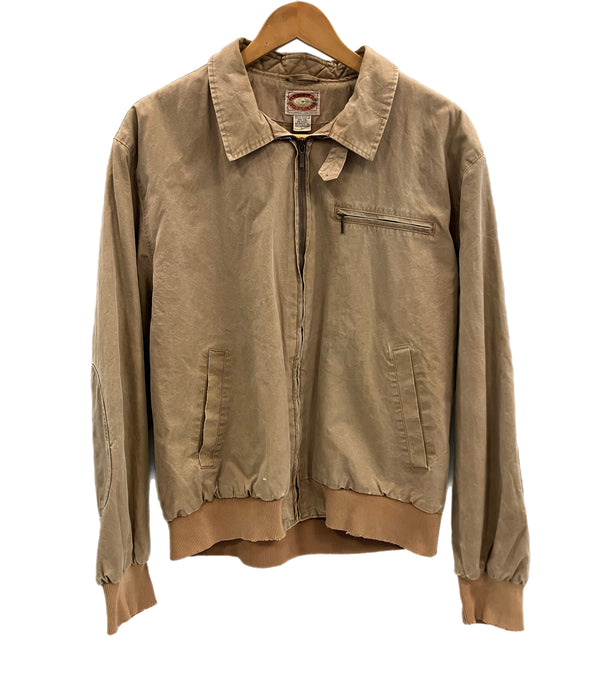 バナナリパブリック BANANA REPUBLIC 80’s 80年代 旧タグサファリ コットン スポーツジャケット  ハンティング リブブルゾン チンストラップ エルボーパッチ  vintage ヴィンテージ ジャケット ベージュ Lサイズ 101MT-4134