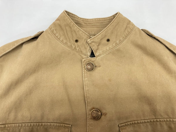 ダブルアールエル RRL 90s 90年代 三ツ星タグ サファリジャケット フロントボタン ヴィンテージ VINTAGE ラルフローレン RALPH LAUREN コットン USA製 BROWN 茶色 BEIGE ベージュ ジャケット ブラウン Mサイズ 104MT-2041