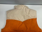 パウダーホーン マウンテニアリング POWDERHORN MOUNTAINEERING  70's~80’s 70~80年代 ハイネック ダウンベスト ウエスタンヨーク 2トーン 切替デザイン VINTAGE ヴィンテージ ベスト オレンジ Sサイズ 101MT-4623