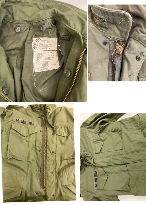 ミリタリー military 70's 70年代 US ARMY 米軍 実物 M-65 フィールドジャケット 3rd.ブラスジップ VINTAGE ヴィンテージ SMALL-REGULAR ジャケット カーキ Sサイズ 101MT-4908