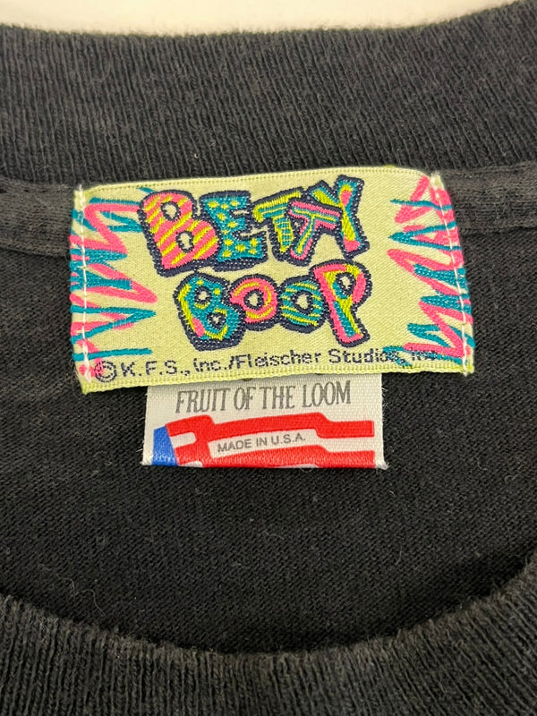 US US古着 90's 90年代 BETTY BOOP ベティーブープ シングルステッチ MADE IN USA VINTAGE ヴィンテージ Tシャツ ブラック Lサイズ 101MT-4728