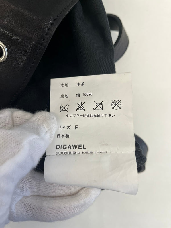 ディガウェル DIGAWEL カウレザー バケツバックパック 黒 バッグ メンズバッグ バックパック・リュック ブラック 101bag-190