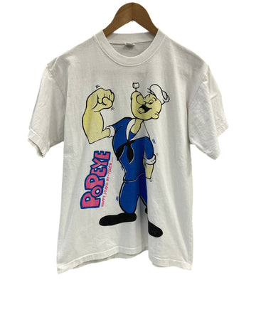 ヴィンテージ vintage 90's 90s Popeye ポパイ 袖裾シングルステッチ - Tシャツ ホワイト フリーサイズ 101MT-3537