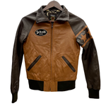 【曜日割引対象外】 ショット SCHOTT レザージャケット ラムレザー スター 袖切替 3181030 ジャケット ブラウン XSサイズ 201MT-4557 VB