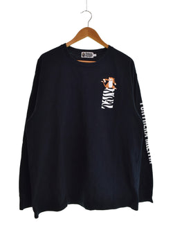 アベイシングエイプ A BATHING APE  RELAXED TIGER L/S TEE リラックスドタイガー ロングスリーブT バックプリント 袖プリント 001LTG801002X ロンT ブラック Lサイズ 103MT-3425