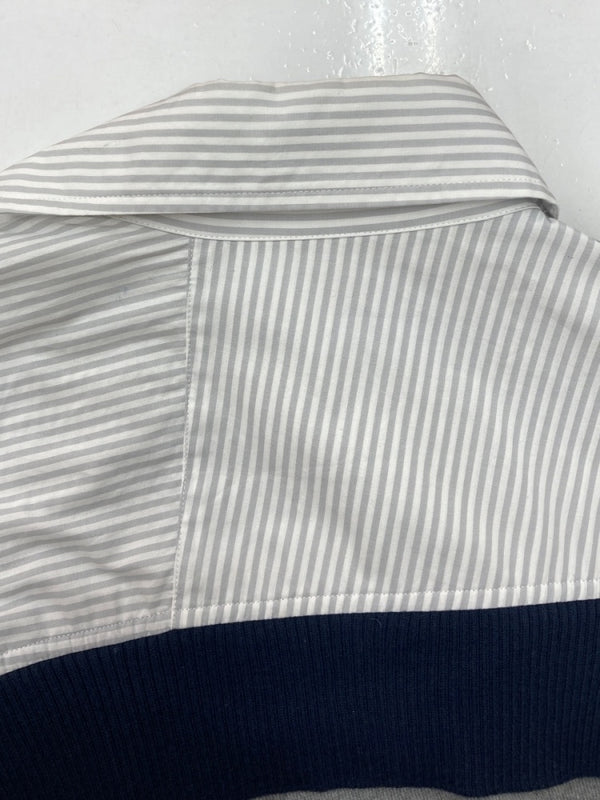 カラー kolor 20SS ASYMMETRY KNIT DOCKING L/S SHIRT アシンメトリー ニット ドッキング 長袖 シャツ 白 灰 紺 20SCL-N01304 サイズ 2 セーター 総柄 マルチカラー 104MT-1576