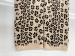 フェンディ FENDI オールド OLD レトロ ニット ラウンドネック 総柄 ロゴ ウール ビスコース レーヨン MADE IN ITALY イタリア製  セーター ヒョウ柄・レオパード柄 ベージュ SIZE40 104LT-248