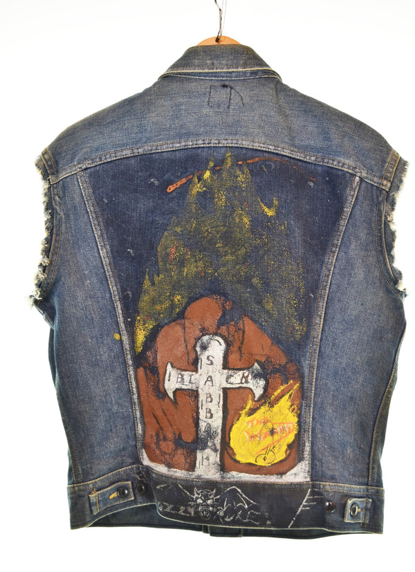 リー Lee BLACK SABBATH ブラックサバス バンド 袖きり ヘヴィメタル デニムベスト  ベスト ブルー 103MT-3370