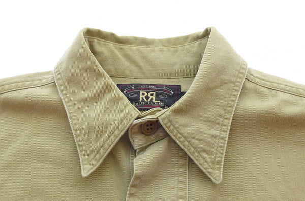 ダブルアールエル RRL ラルフローレン 90s 90年代 三ツ星タグ ワークシャツ 茶 長袖シャツ ブラウン 103MT-2390