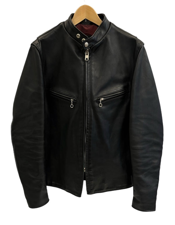 ショット SCHOTT シングルライダース 革ジャン レザージャケット アメリカ製 7009 サイズ36 ジャケット ブラック 101MT-4681