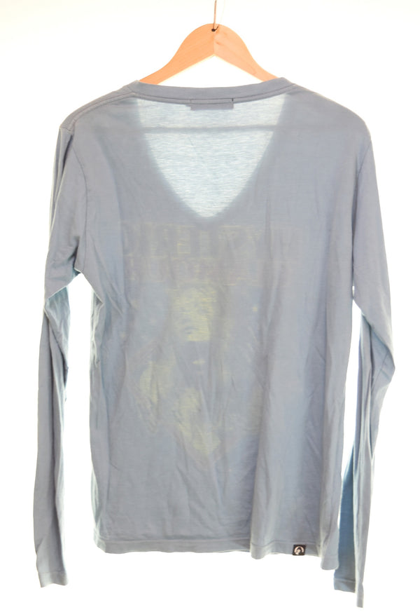 ヒステリックグラマー HYSTERIC GLAMOUR ヒスガール ビッグロゴ 長袖 カットソー ロンT 0221CL03 ロンT ブルー Sサイズ 103MT-3193