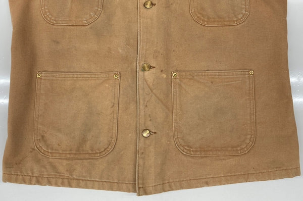 カーハート Carhartt MICHIGAN CHORE COAT ミシガン チョア コート ダック カバーオール 裏ブランケット ボタン アウター ジャケット 薄茶 サイズ 42 ジャケット ロゴ ベージュ 104MT-1958