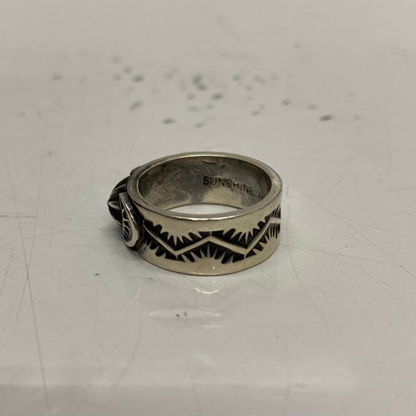 【曜日割引対象外】 【中古】サンシャインリーブス SUNSHINE REEVES スタンプワークリング Navajo ナバホ族 16号 メンズジュエリー・アクセサリー インディアンジュエリー 指輪・リング シルバー 201goods-770 VB