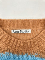 アクネストゥディオズ Acne Studios 21AW DAMAGE BORDER CREWNECK NECK ダメージ ボーダー クルーネック ニット 加工 茶 青 FN-WN-KNIT000347 セーター ボーダー ブラウン XSサイズ 104MT-951