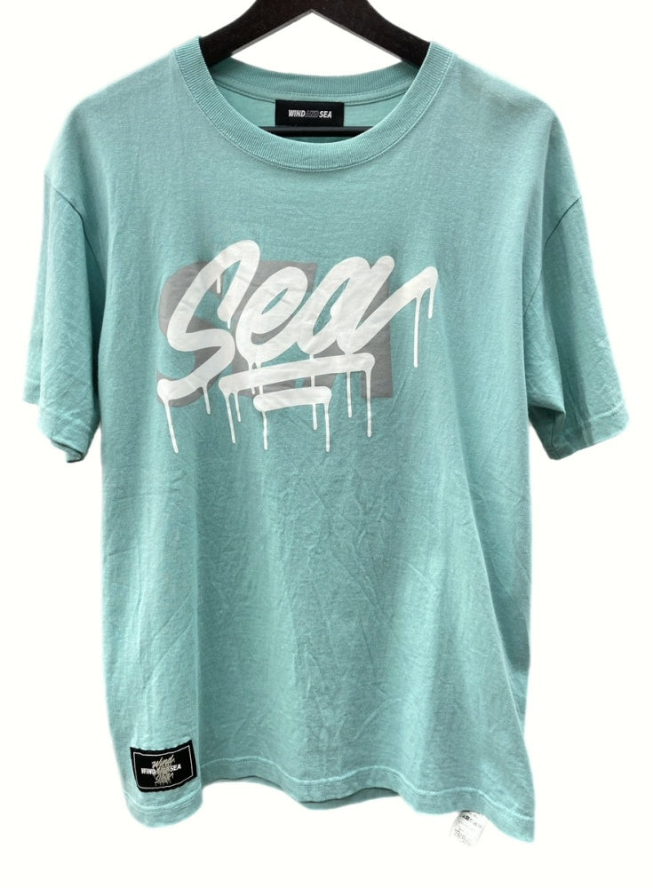 ウィンダンシー WIND AND SEA 22SS T-shirt Triple Name Main Logo 半袖 カットソー クルーネック 緑  ミントグリーン ITLIV-CSTF-22A-13 Tシャツ プリント グリーン Lサイズ 104MT-258 | 古着通販のドンドンサガール