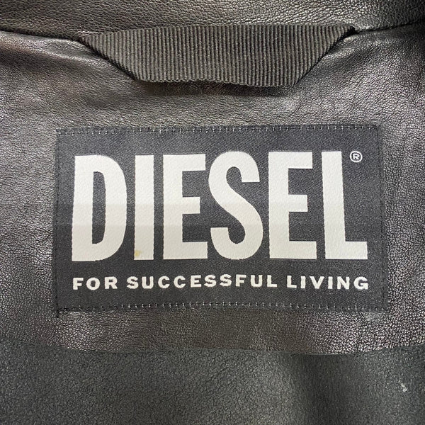 ディーゼル DIESEL l-korn-a Leather jacket with embossed Oval D ジャケット ブラック XLサイズ 201MT-3704