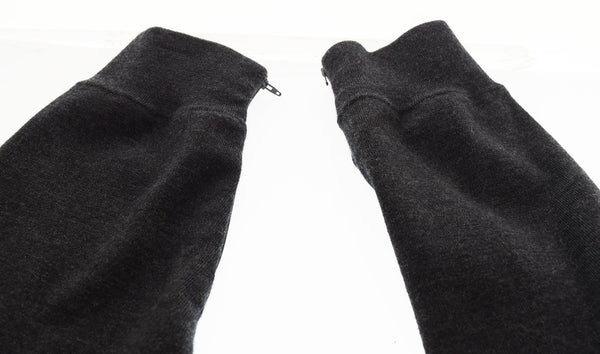 バレンシアガ BALENCIAGA 17AW Vネック チルデンニット 2017 ロゴ セーター グレー Lサイズ 103MT-2936