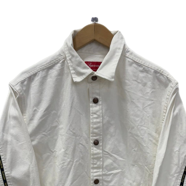 シュプリーム SUPREME 20FW Logo Taping Work Shirt ジャケット ホワイト Mサイズ 201MT-3289