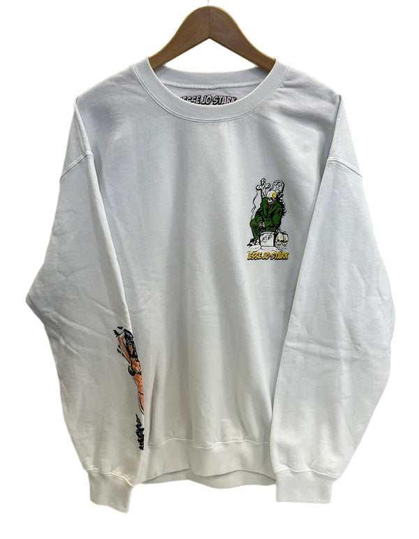 ジェシージョースターク JESSE JO STARK 白 長袖 US古着 骸骨 スカル スウェット ホワイト Lサイズ 101MT-4449
