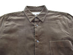 コムデギャルソン COMME des GARCONS SHIRT  ベロアシャツ Made in FRANCE フランス製 FW09109 長袖シャツ ブラウン Mサイズ 103MT-3356