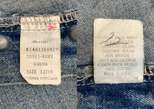 ダブルアールエル RRL 90s DENIM PANTS デニム パンツ ボタンフライ ジーパン ジーンズ USA製 三ツ星タグ Ralph Lauren インディゴ 青 ロゴ デニム ブルー 32×34 104MB-351