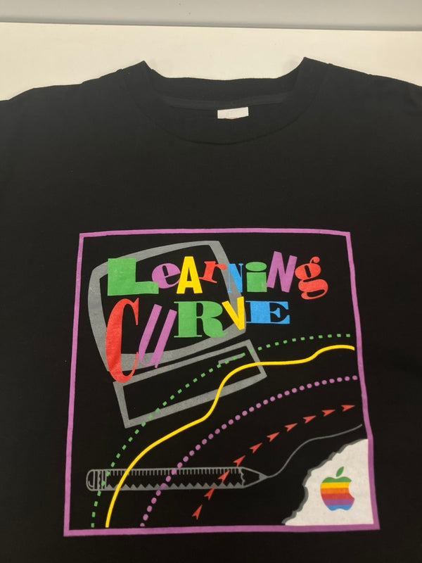 ヴィンテージ vintage 90’s 90s Learning Curve APPLE アップル 企業Tee アートT art シングルステッチ XL Tシャツ ブラック LLサイズ 101MT-3523