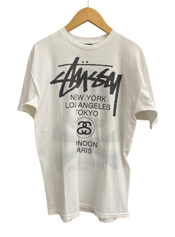 ステューシー STUSSY × mastermind JAPAN 8 Ball Skull Tee Tシャツ ホワイト Mサイズ 201MT-2766