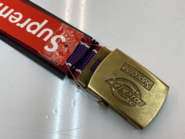 シュプリーム SUPREME x Dickies ディッキーズ 22ss Stripe Webbing Belt ストライプ ウェビング ベルト ガチャ 赤 ベルト ロゴ レッド 104Z-6