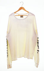 ギャラリーデプト GALLERY DEPT 長袖 Tシャツ GALLERY DEPT THERMAL メンズ ロゴT サーマル カットソー ロンT クルーネック ロンT ホワイト Lサイズ 103MT-2669