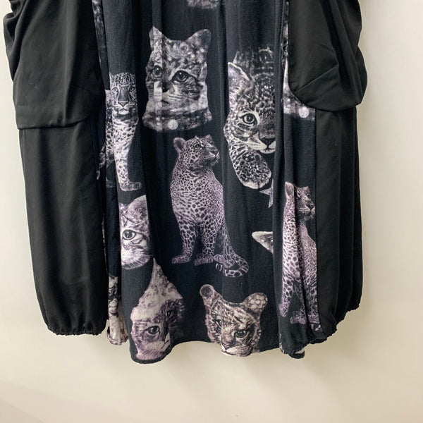 フラボア FRAPBOIS 膝丈スカート 猫柄 スカート ブラック 201LB-113